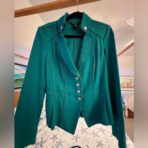 White House Black Market Teal Military Blazer